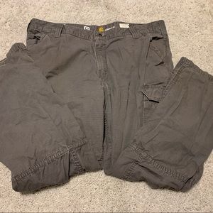 Carhartt Mens 40x30 Gray Force Tappen Cargo Pants Ripstop Relaxed Fit 101148 039